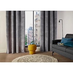 Toilinux Lot de 2 Rideaux Lilou - 140 x 260 cm - Gris foncé