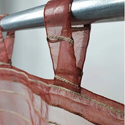 Thedecofactory SHAM - Voilage effet soie à pattes rouge bourgogne 110x250