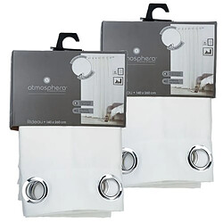 Toilinux Lot de 2 Rideaux isolants en Polyester - 140 x 260 cm - Ivoire