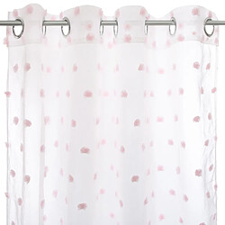 Toilinux Lot de 2 Rideaux pour chambre d'enfant avec pompons Lilo - 140 x 240 cm - Rose pas cher