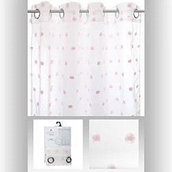 Avis Toilinux Lot de 2 Rideaux pour chambre d'enfant avec pompons Lilo - 140 x 240 cm - Rose