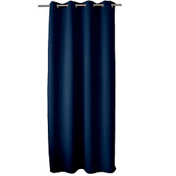 Avis Toilinux Lot de 2 Rideaux unis occultants avec œillets - 140 x 240 cm - Bleu Marine