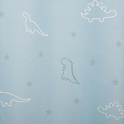 Toilinux Lot de 2 Rideaux occultants phosphorescent pour enfant Dinosaure - 140 x 250 cm - Bleu