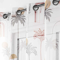 Douceur D'Interieur Voilage à œillets ALACHUA - Voile sablé imprimé - 140 x 240 cm