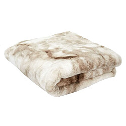 Toilinux Plaid imitation fourrure Opulence - 200x140cm - marron et beige