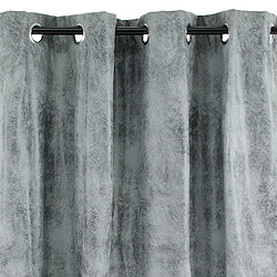 Thedecofactory HAVANE - Rideau à oeillets aspect cuir gris 140x250