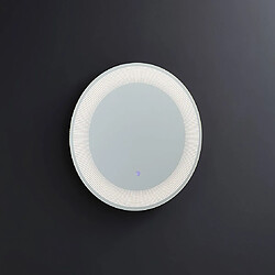Kiamami valentina Miroir rond lumineux de salle de bain - Gris