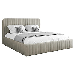 BESTMOBILIER Stuart Lit Coffre 180x200 Velours Beige