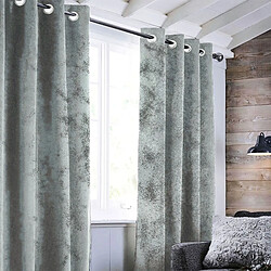 Thedecofactory HAVANE - Rideau à oeillets aspect cuir gris 140x250