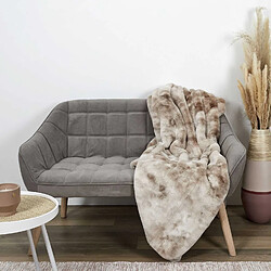 Toilinux Plaid imitation fourrure Opulence - 200x140cm - marron et beige