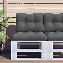 vidaXL Coussins de palette - Anthracite (Lot de 2) Coussins palette - Polyester - 50 x 50 cm - Rembourrage fibres