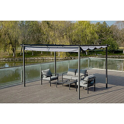 Habitat Et Jardin Pergola en aluminium avec toit rétractable - 3 x 4 m - Gris anthracite