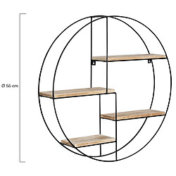 Idmarket Etagère murale ronde LILY bois et métal pas cher