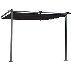 Habitat Et Jardin Pergola adossée avec toit rétractable - 3 x 3 m - Gris anthracite