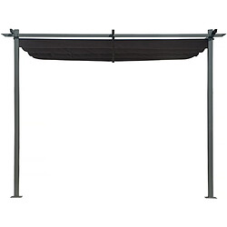 Acheter Habitat Et Jardin Pergola adossée avec toit rétractable - 3 x 3 m - Gris anthracite