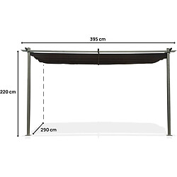 Avis Habitat Et Jardin Pergola adossée en métal avec toit rétractable - 3 x 4 m - Gris anthracite