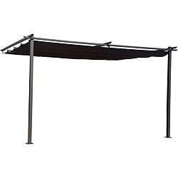 Habitat Et Jardin Pergola adossée en métal avec toit rétractable - 3 x 4 m - Gris anthracite