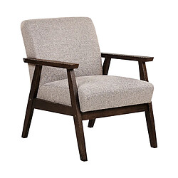 Beliani ASNES Fauteuil en tissu polyester - Taupe - Design rétro - Structure en bois foncé - Style scandinave