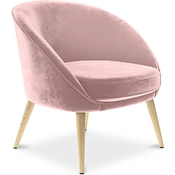 ICONIK INTERIOR Fauteuil design - Revêtu de velours - Pimba Rose Clair