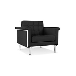 Avis ICONIK INTERIOR Fauteuil avec accoudoirs - Revêtu de cuir - Town Rouge