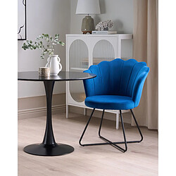 BELIANI Fauteuil LOVELOCK - Velours Bleu marine