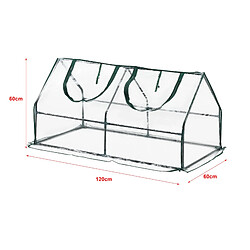 Helloshop26 Châssis de jardin à 2 fenêtres en acier et PVC 120 x 60 x 60 cm 03_0008267