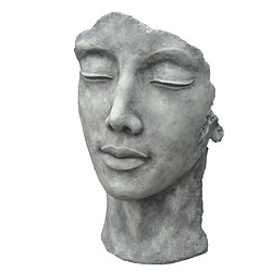 Jardinex Statue Visage Femme - Gris Béton