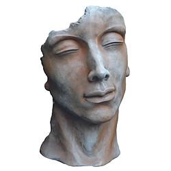 Jardinex Statue visage homme extérieur rouille