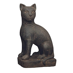 Jardinex Statue jardin chat assis - Gris anthracite