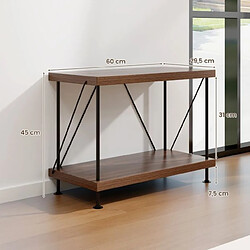 Étagère Helloshop26 à 2 niveaux - Finition bois noyer