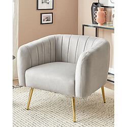 Beliani Fauteuil LACONIA - Velours Gris Clair