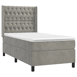 Avis vidaXL Sommier à lattes de lit et matelas Gris clair 90x200 cm Velours