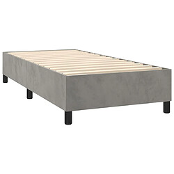 Acheter vidaXL Sommier à lattes de lit et matelas Gris clair 90x200 cm Velours