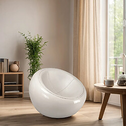 ICONIK INTERIOR Fauteuil Egg Poco Chair - Simili Cuir Gris foncé