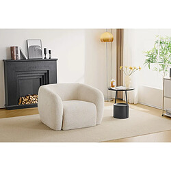 palozi home Fauteuil tissu bouclette Washington - Blanc