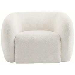 palozi home Fauteuil tissu bouclette Washington - Blanc
