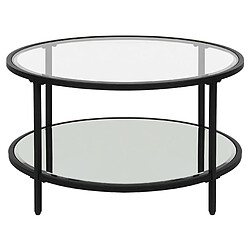 Beliani Table basse BIRNEY - Effet miroir Noir