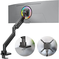 ONKRON Bras Articulé Écran PC et TV de 17 - 57 Pouces, Support Ecran Gaz Ressort jusqu'à 27 kg - Porte Ecran PC VESA 75x75 - 200x200/Support Ecran PC Bureau Inclinable Pivotant Rotatif G130-B Noir