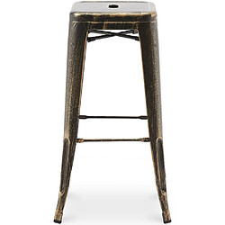 ICONIK INTERIOR Tabouret de bar – Style industriel – Acier – 76 cm – Stylix Orange pas cher