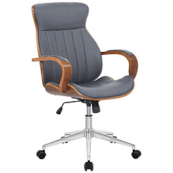 Decoshop26 Fauteuil de bureau bois - Gris