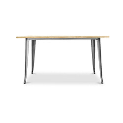 ICONIK INTERIOR Table à manger rectangulaire - Design industriel - Bois - Troy Noir