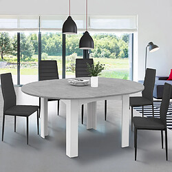 Idmarket MARKET Table Ronde Extensible DONA - Blanc