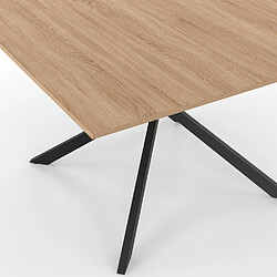 Idmarket ALIX Table carrée Design Industriel - Noir/Bois pas cher