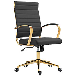 Decoshop26 Fauteuil de bureau pivotant - Noir