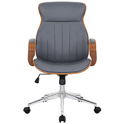 Decoshop26 Fauteuil de bureau bois - Gris