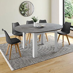Idmarket MARKET Table Ronde Extensible DONA - Blanc