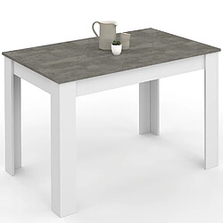 Idmarket Market Table ROZY - Blanc et Béton