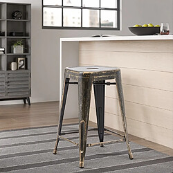 Acheter ICONIK INTERIOR Tabouret de bar - Design industriel - 60cm - Nouvelle édition - Stylix Vert pâle
