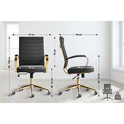 Decoshop26 Fauteuil de bureau pivotant - Noir