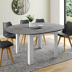 Idmarket MARKET Table Ronde Extensible DONA - Blanc